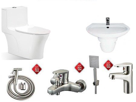 Combo thiết bị vệ sinh giá rẻ 4