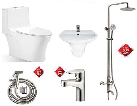 Combo thiết bị vệ sinh giá rẻ 7