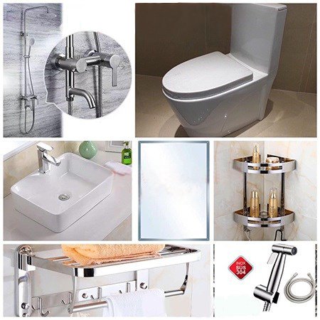 Combo thiết bị vệ sinh giá rẻ (8 món)