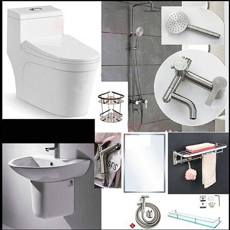 Combo thiết bị vệ sinh giá rẻ 2 (9 món)
