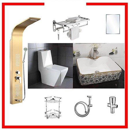Combo thiết bị vệ sinh giá rẻ (9 món)