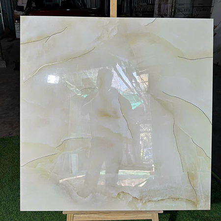 Đá đồng chất khắc kim Trung Quốc 100×100 kem vàng vân đá
