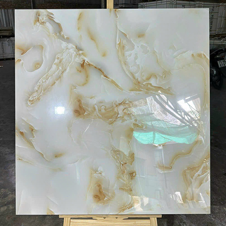 Đá đồng chất khắc kim Trung Quốc 100×100 vàng kem cẩm thạch