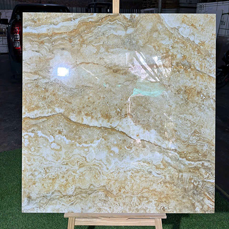 Đá đồng chất khắc kim Trung Quốc 100×100 vàng vân đá