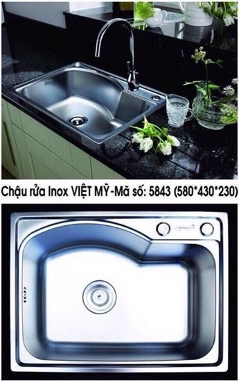 Chậu rửa chén Inox Việt Mỹ 5843