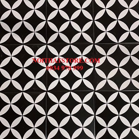 Gạch bông giả cổ 20×20 đen trắng