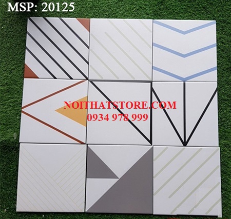Gạch bông giả cổ 20×20 kẻ sọc