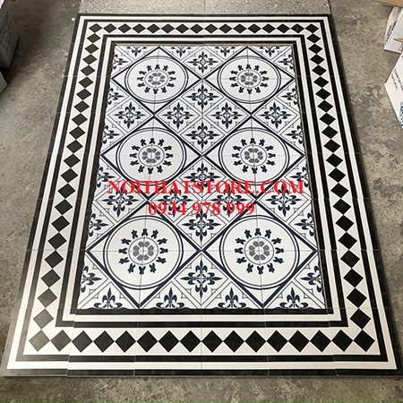 Gạch bông giả cổ 20×20 thảm ghép 2