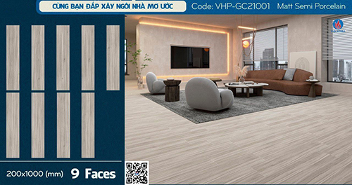 Gạch giả gỗ Viglacera 20×100 VHP-GC21001