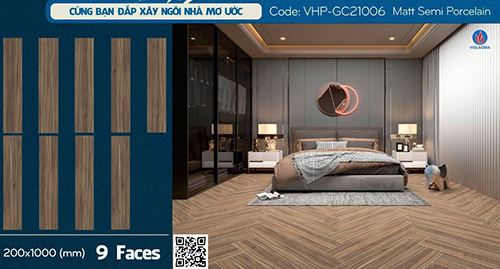 Gạch giả gỗ Viglacera 20×100 VHP-GC21006