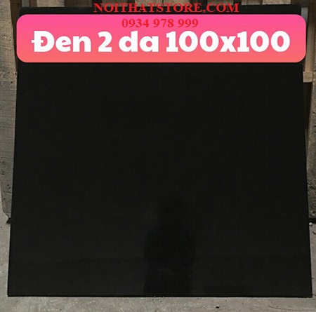 Gạch lát nền Trung Quốc 100×100 đen trơn 2 da