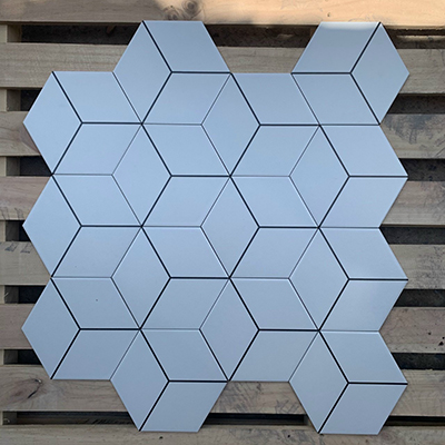 Gạch lục giác đẹp giá rẻ trắng kẻ chỉ đen 20×23