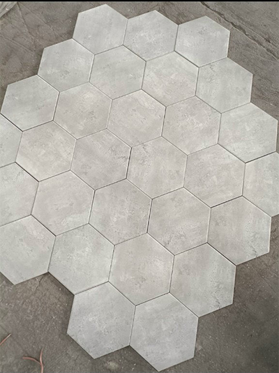 Gạch lục giác đẹp giá rẻ trắng xám mờ xi măng 20×23