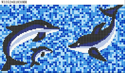 Gạch mosaic cá heo ốp hồ bơi
