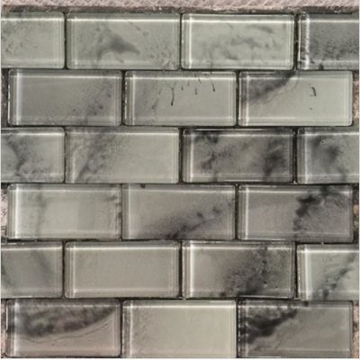 Gạch mosaic gạch thẻ xám trắng vân đá