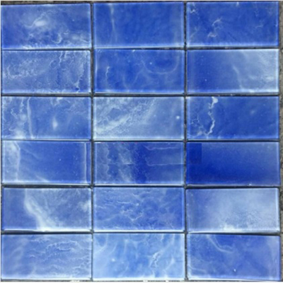 Gạch mosaic gạch thẻ xanh vân đá trắng