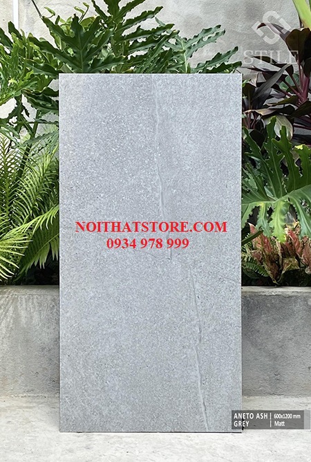 Gạch ốp lát Ấn Độ 60×120 xám nhạt mờ