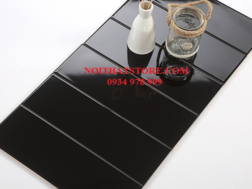 Gạch thẻ 10×30 đen bóng phẳng