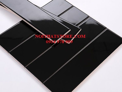 Gạch thẻ 7.5×30 đen bóng phẳng