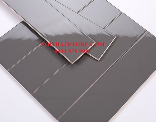 Gạch thẻ 7.5×30 xám đậm bóng phẳng