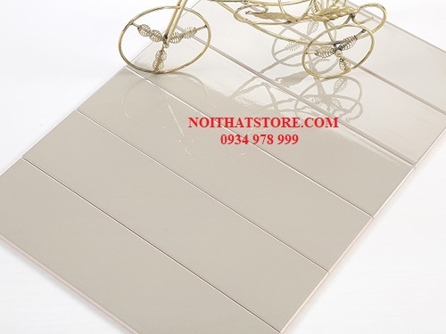 Gạch thẻ 7.5×30 xám nhạt bóng phẳng