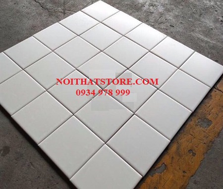 Gạch thẻ vuông trắng mờ phẳng 10×10