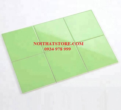 Gạch thẻ vuông xanh lá bóng phẳng 10×10