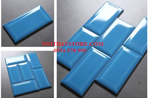 Gạch thẻ xanh dương bóng vát