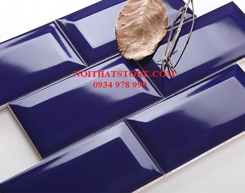 Gạch thẻ xanh lam bóng vát