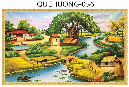 Gạch tranh 3D phong cảnh quê hương 056