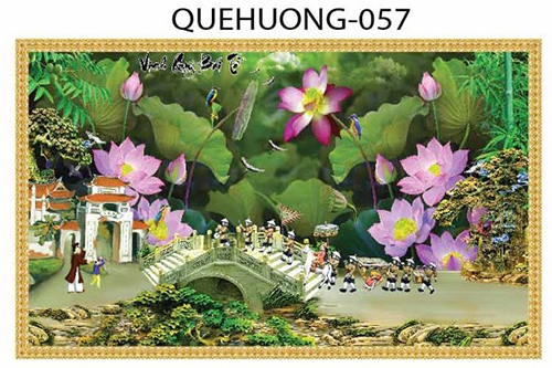 Gạch tranh 3D phong cảnh quê hương 057