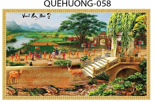 Gạch tranh 3D phong cảnh quê hương 058