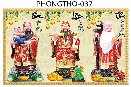 Gạch tranh 3D Phúc Lộc Thọ 037