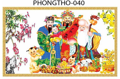 Gạch tranh 3D Phúc Lộc Thọ 040