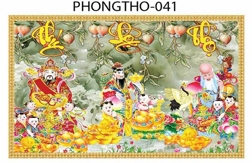 Gạch tranh 3D Phúc Lộc Thọ 041