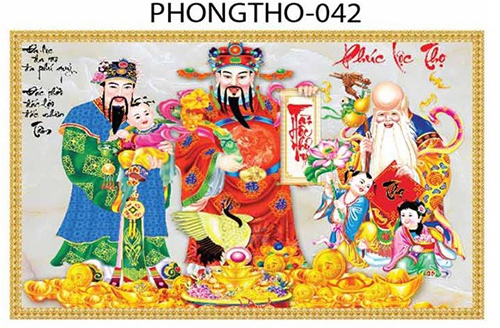 Gạch tranh 3D Phúc Lộc Thọ 042