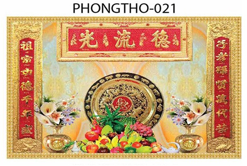 Gạch tranh 3D treo phòng thờ 021