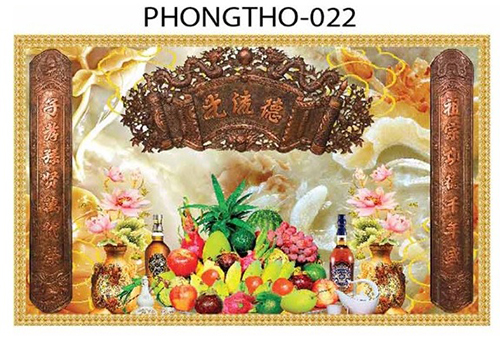 Gạch tranh 3D treo phòng thờ 022