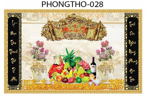 Gạch tranh 3D treo phòng thờ 028