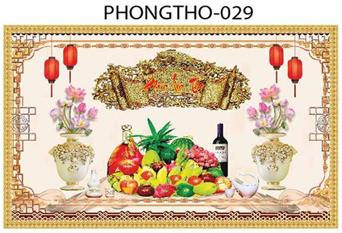 Gạch tranh 3D treo phòng thờ 029
