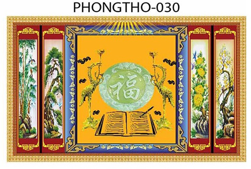 Gạch tranh 3D treo phòng thờ 030