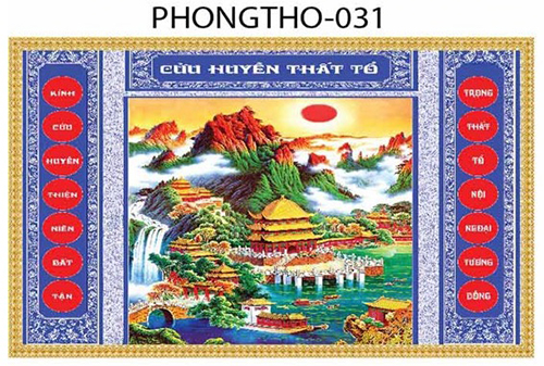 Gạch tranh 3D treo phòng thờ 031