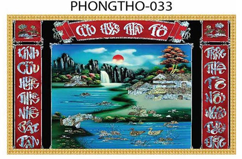 Gạch tranh 3D treo phòng thờ 033