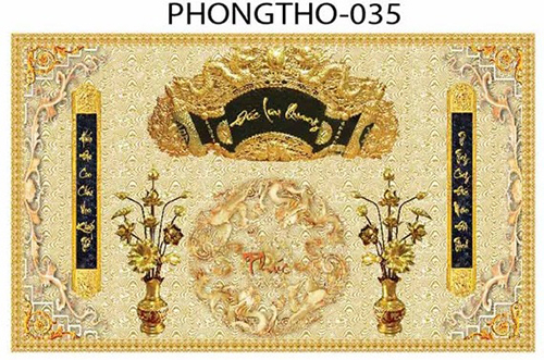 Gạch tranh 3D treo phòng thờ 035