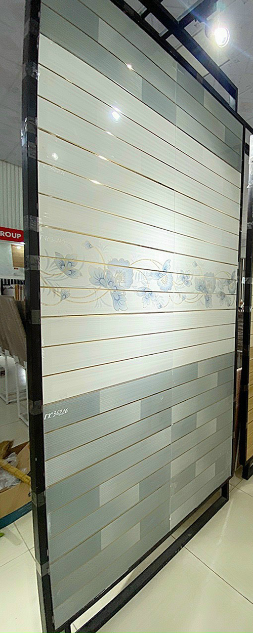 Gạch Trung Quốc 30×60 men kính trắng xám chỉ ngang