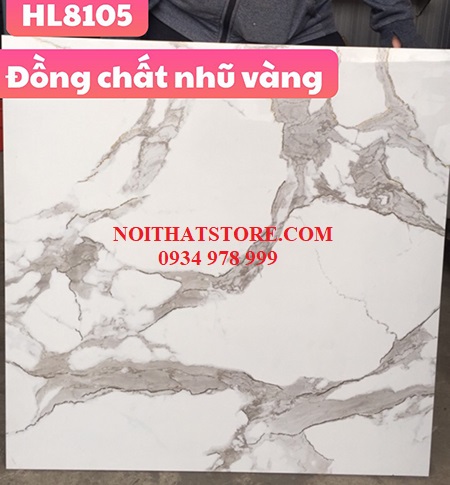 Gạch Trung Quốc 80×80 đồng chất khắc kim HL8105
