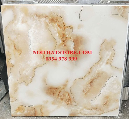 Gạch Trung Quốc 80×80 ngọc thạch khắc kim ánh vàng