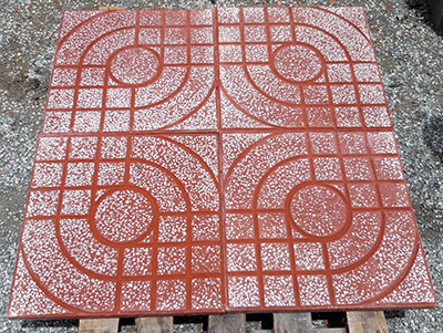 Gạch vỉa hè  màu đỏ mắt nai 40×40 QP1