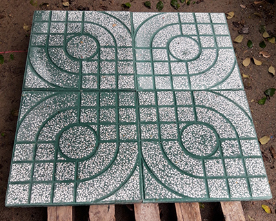 Gạch vỉa hè  màu xanh 40×40 QP1