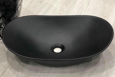 Lavabo đặt bàn hình Oval đen mờ